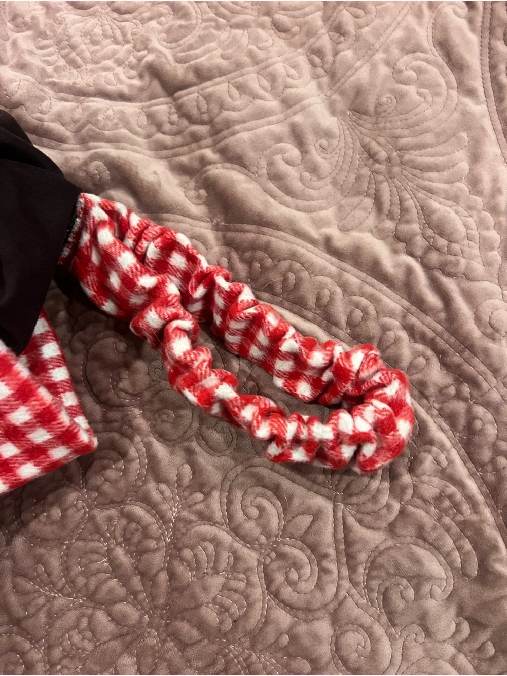 Thigh high Red Gingham Boots with Silver B Heel